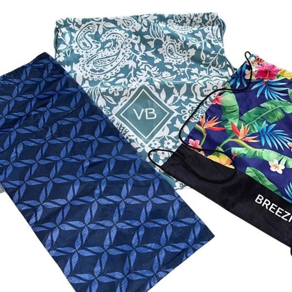 Set‎ Of 4 Mixed Brands Waterproof Drawstring Packable Backpacks Assorted